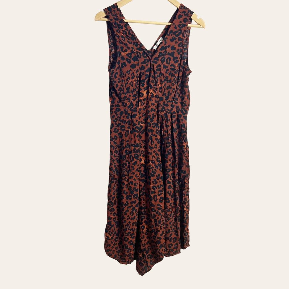BeachLunchLounge Anais Faux Wrap Leopard Animal Print Asymmetric Dress S - Picture 2 of 9